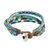 Glass beaded wristband bracelet, 'Pools of the City' - Glass Beaded Wristband Bracelet in Blue from Guatemala (image 2e) thumbail