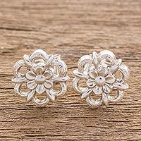 Sterling silver stud earrings,