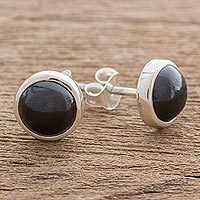 Jade stud earrings,