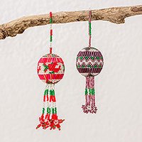 Glass beaded ornaments,