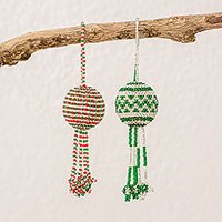 Glass beaded ornaments,