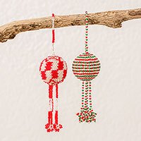 Glass beaded ornaments,