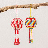 Glass beaded ornaments,