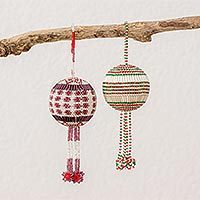 Glass beaded ornaments,