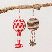 Glass beaded ornaments,