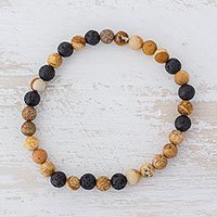 Jasper beaded stretch bracelet,