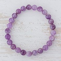 Amethyst beaded stretch bracelet,