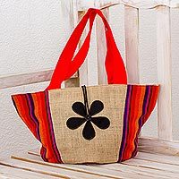 Cotton and jute tote handbag,