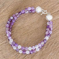 Amethyst beaded bracelet,