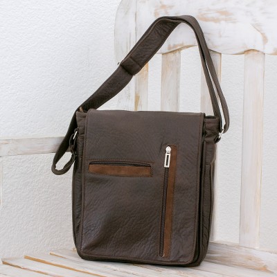 Faux leather messenger bag, Practical Elegance