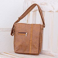 Faux leather messenger bag,