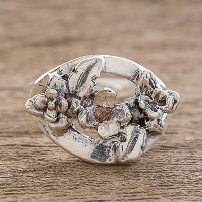 Sterling silver cocktail ring, Lemon Tree Flowers
