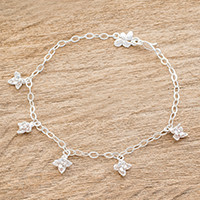 Sterling silver charm bracelet,