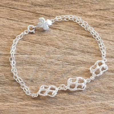 Sterling silver pendant bracelet, Branches of Luck