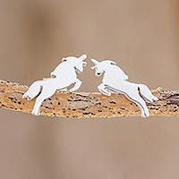Sterling silver button earrings,