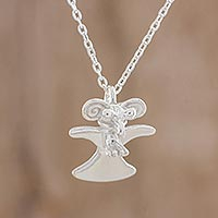 Sterling silver pendant necklace, 'Eagle in Flight' - Handcrafted Sterling Silver Eagle Pendant Necklace
