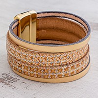 Faux leather wristband bracelet,