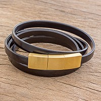 Faux leather wrap bracelet,
