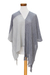 Cotton poncho, 'Textures of Guatemala' - Guatemalan Handwoven Natural and Recycled Cotton Poncho (image 2d) thumbail