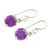 Cubic zirconia dangle earrings, 'Glimmering Heliotrope' - Purple CZ Dangle Earrings Crafted in Guatemala (image 2c) thumbail