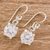 Cubic zirconia dangle earrings, 'Glimmering Translucence' - Cubic Zirconia Dangle Earrings Crafted in Guatemala (image 2b) thumbail