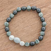 Jade beaded stretch bracelet,