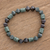Jade beaded stretch bracelet, 'Geometric Jade' - Jade Bead Stretch Bracelet from Guatemala (image 2) thumbail