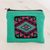 Cotton coin purse, 'Turquoise Festival' - Handwoven Cotton Coin Purse in Turquoise from Guatemala (image 2) thumbail