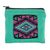 Cotton coin purse, 'Turquoise Festival' - Handwoven Cotton Coin Purse in Turquoise from Guatemala thumbail