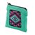 Cotton coin purse, 'Turquoise Festival' - Handwoven Cotton Coin Purse in Turquoise from Guatemala (image 2b) thumbail