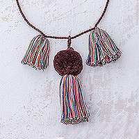 Cotton pendant necklace,