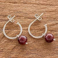 Garnet dangle earrings,