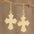 Brass dangle earrings, 'Pointed Cross' - Handcrafted Brass Pointed Cross Dangle Earrings thumbail