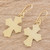 Brass dangle earrings, 'Pointed Cross' - Handcrafted Brass Pointed Cross Dangle Earrings (image 2b) thumbail