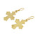 Brass dangle earrings, 'Pointed Cross' - Handcrafted Brass Pointed Cross Dangle Earrings (image 2c) thumbail