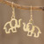 Brass dangle earrings, 'Celebrating Elephants' - Handcrafted Brass Elephant Dangle Earrings from Guatemala thumbail