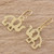 Brass dangle earrings, 'Celebrating Elephants' - Handcrafted Brass Elephant Dangle Earrings from Guatemala (image 2b) thumbail