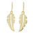 Brass dangle earrings, 'Twirling Leaf' - Handcrafted Brass Leaf Dangle Earrings from Guatemala (image 2a) thumbail