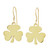 Brass dangle earrings, 'Shining Clover' (large) - Handcrafted Brass Clover Dangle Earrings from Guatemala (image 2a) thumbail