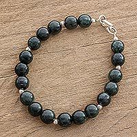 Jade beaded bracelet,