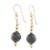 Gold-filled jade dangle earrings, 'Mayan Treasures' - 14k Gold-Filled Jade Dangle Earrings from Guatemala (image 2a) thumbail