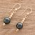 Gold-filled jade dangle earrings, 'Mayan Treasures' - 14k Gold-Filled Jade Dangle Earrings from Guatemala (image 2b) thumbail