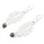 Jade dangle earrings, 'Feather Gleam' - Jade Feather-Shaped Dangle Earrings from Guatemala (image 2c) thumbail