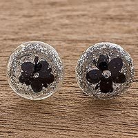 Natural flower stud earrings,