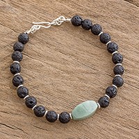 Jade beaded bracelet,