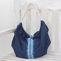 Tie-dyed cotton hobo handbag,