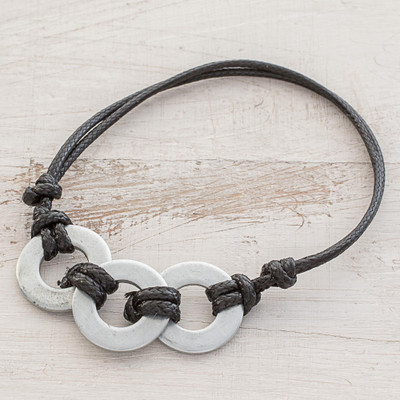 Upcycled metal pendant bracelet, Strength and Loyalty
