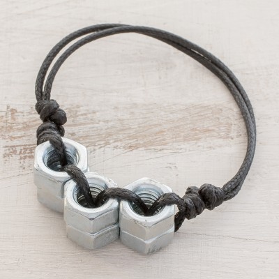 Upcycled metal pendant bracelet, Mechanical Towers