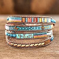 Glass beaded wristband bracelet,