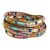 Glass beaded wrap bracelet, 'Colorful Festival' - Colorful Glass Beaded Wrap Bracelet from Guatemala thumbail
